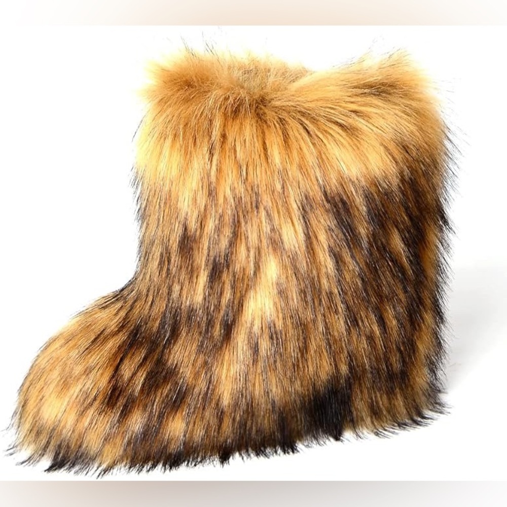 Faux Fur Short Boots – Plush Winter Fashion Boots - Picture 3 of 5